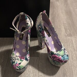 Iron Fist Peeper Creeper Floral Platform Heels